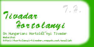 tivadar hortolanyi business card